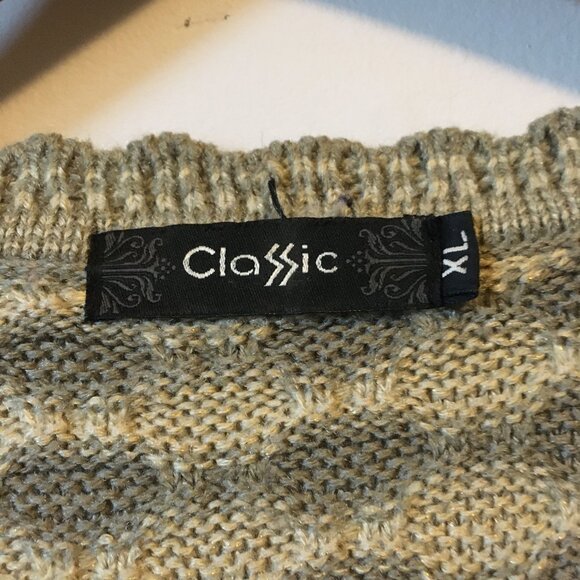 Vintage Sage and Cream Chunky Knitted Button Down Cottagecore Cardigan - Picture 7 of 12